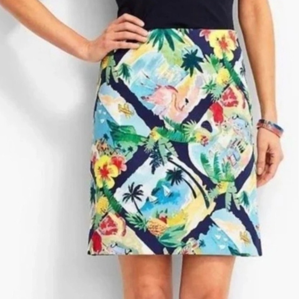 Talbots Tropical Beach Pencil Skirt Size 8